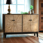 Charmante commode en bois de style célibataire, finition naturelle