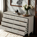 Commode double minimaliste en bois de cerisier avec tiroirs