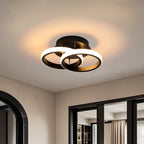 Plafonnier semi-encastré LED géométrique en métal noir