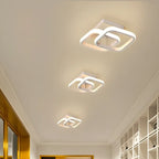 Plafonnier semi-encastré LED géométrique en métal noir
