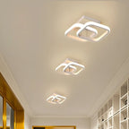 Plafonnier semi-encastré LED géométrique en métal noir
