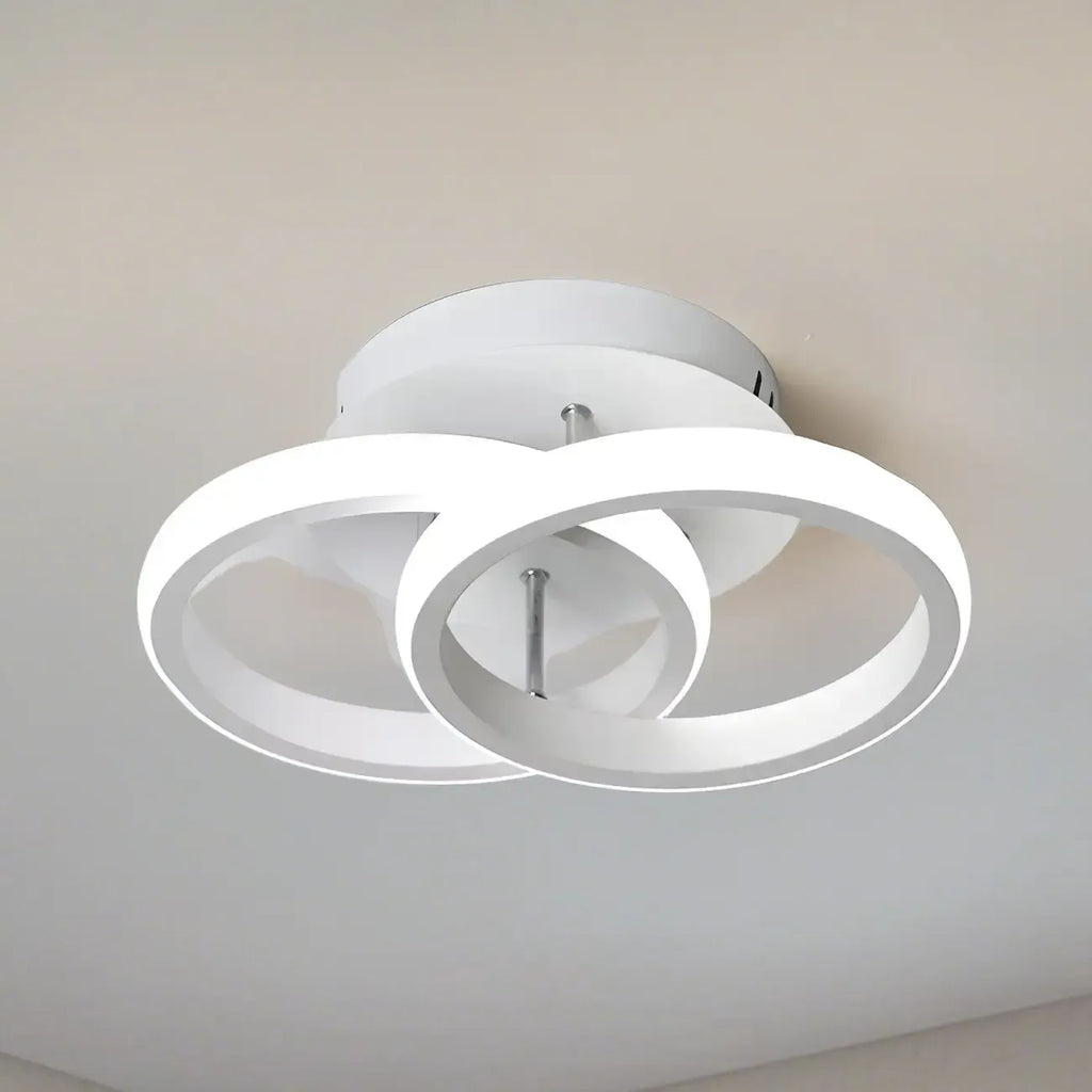 Plafonnier semi-encastré LED géométrique en métal noir