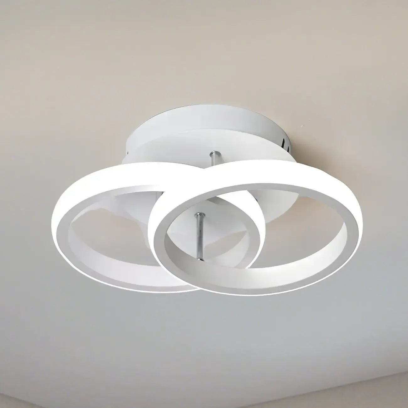 Plafonnier semi-encastré LED géométrique en métal noir