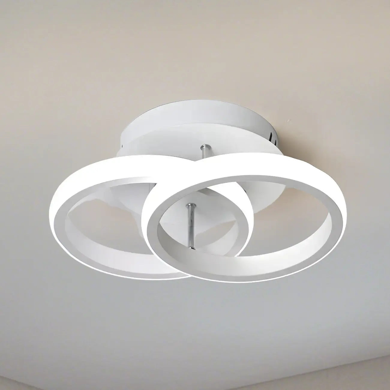 Plafonnier semi-encastré LED géométrique en métal noir