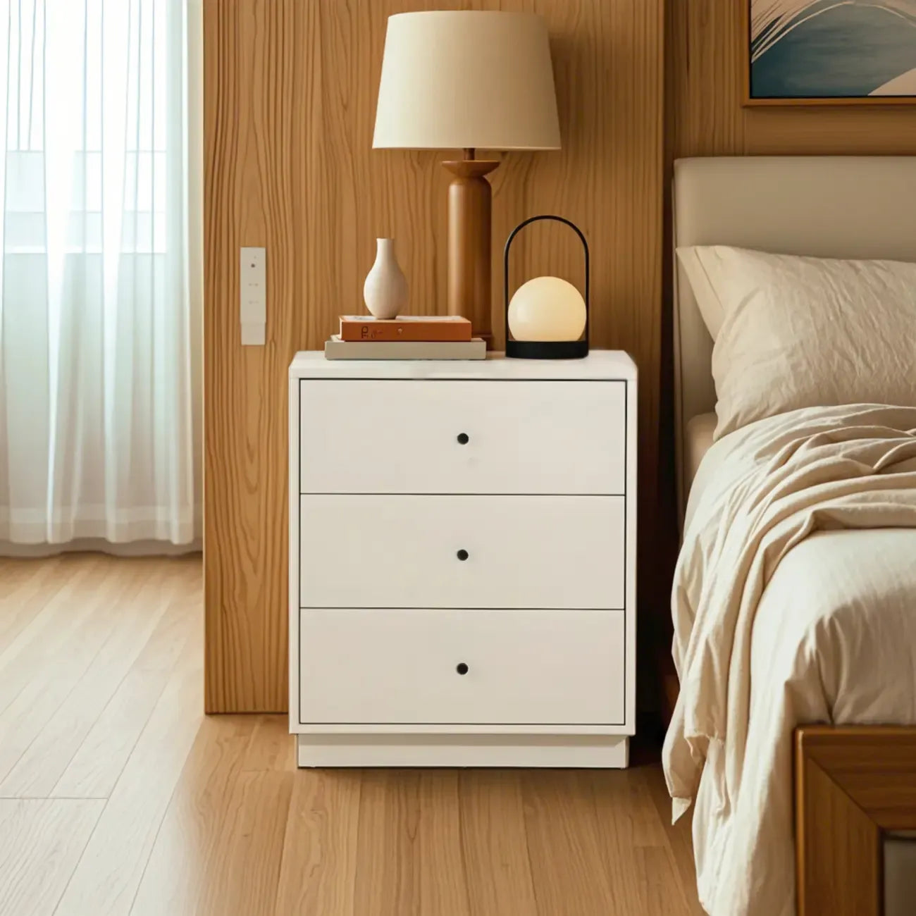 Commodes et coffres en bois blanc résistant avec rangement compact