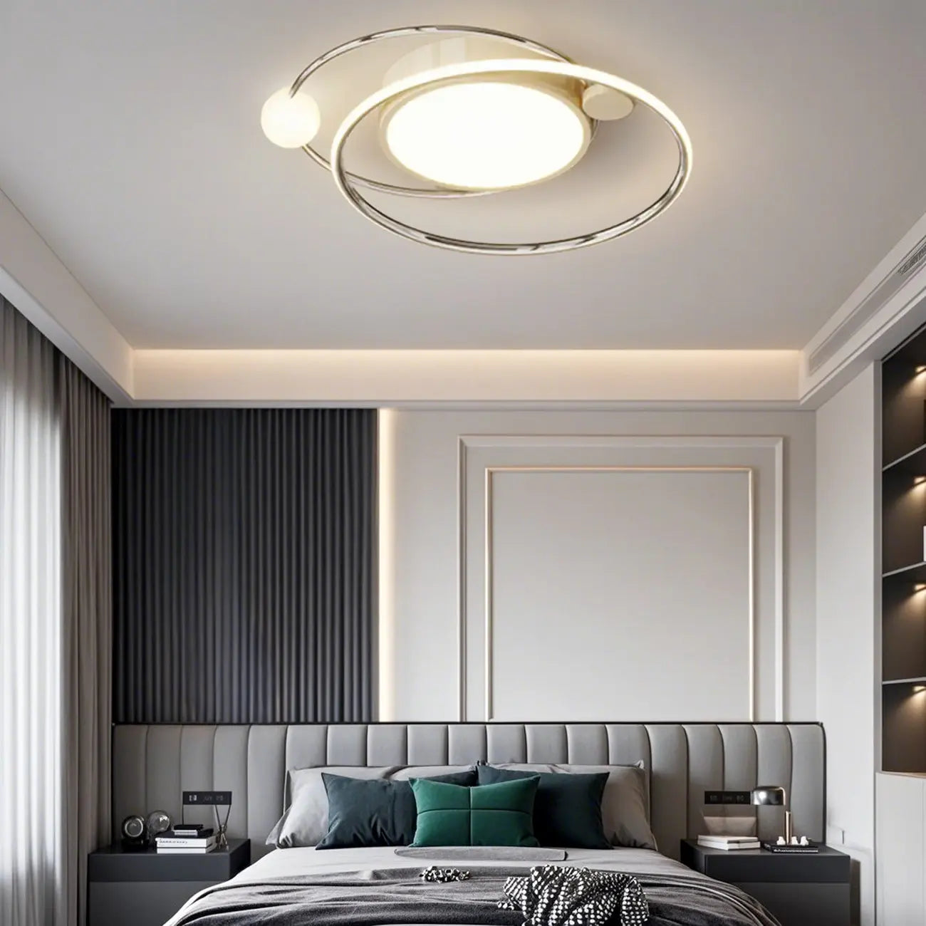 Plafonnier circulaire encastré à intensité variable pour chambre moderne