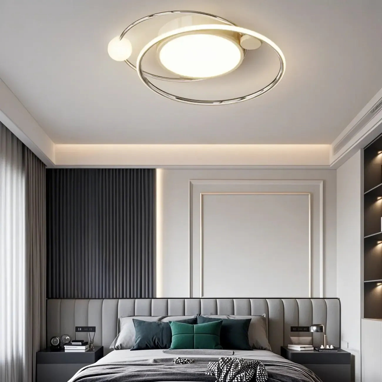 Plafonnier circulaire encastré à intensité variable pour chambre moderne