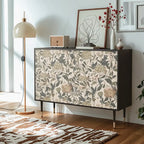 Meuble de style campagnard français avec finition florale pour salon