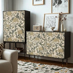 Meuble de style campagnard français avec finition florale pour salon