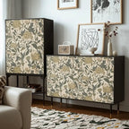 Meuble de style campagnard français avec finition florale pour salon