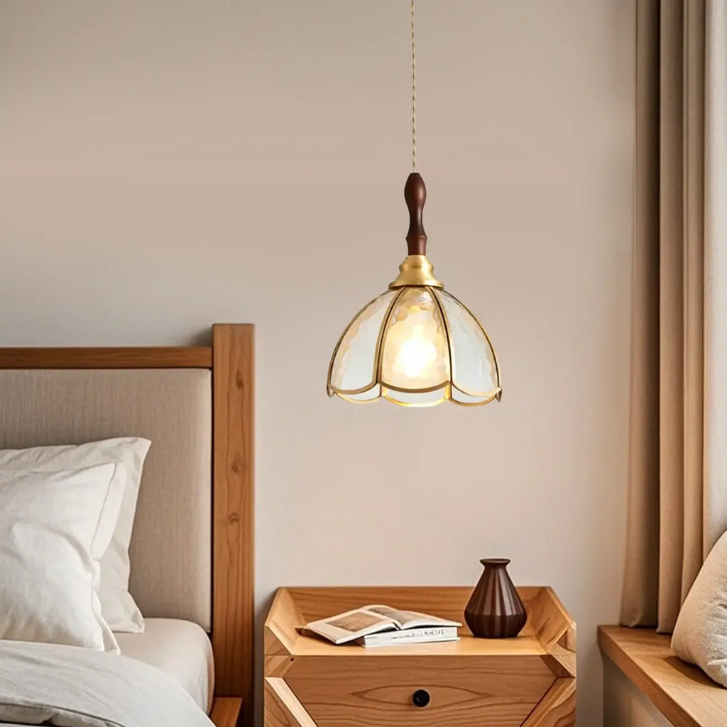 Suspension florale rétro en vitrail pour une décoration intérieure élégante
