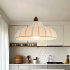 Suspension élégante en tissu blanc dôme pour salon