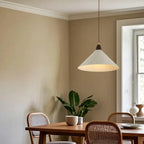 Suspension moderne en fer blanc conique pour salon