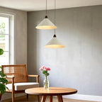 Suspension moderne en fer blanc conique pour salon
