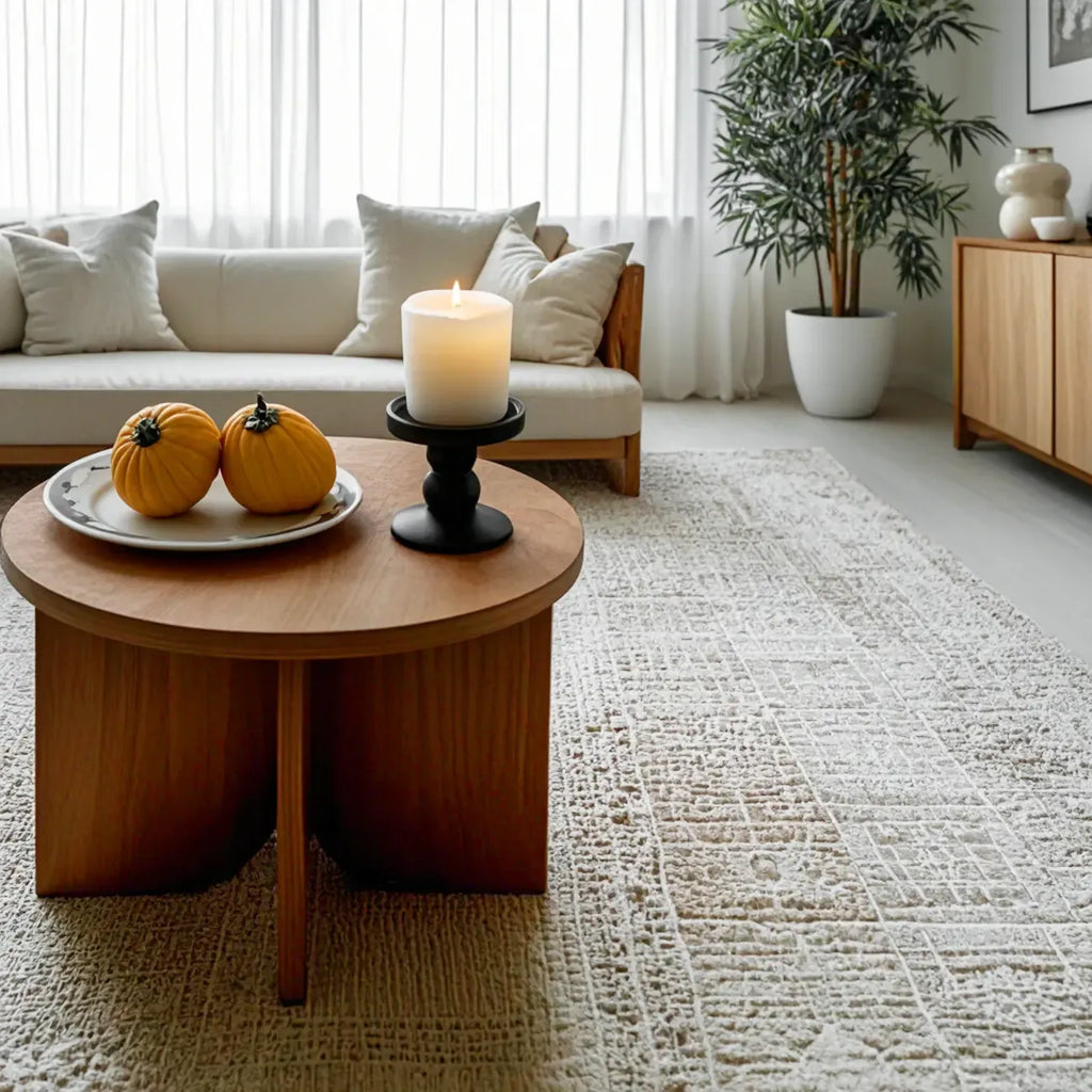 Ensemble de table basse ronde moderne en bois massif, disponible en deux tailles