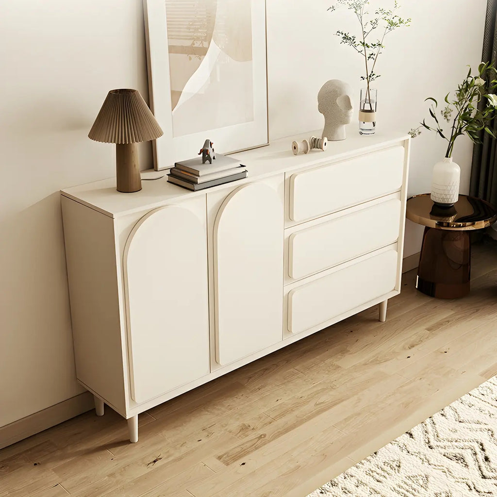 Commodes et chiffonniers modernes en bois blanc avec tiroirs à fermeture amortie