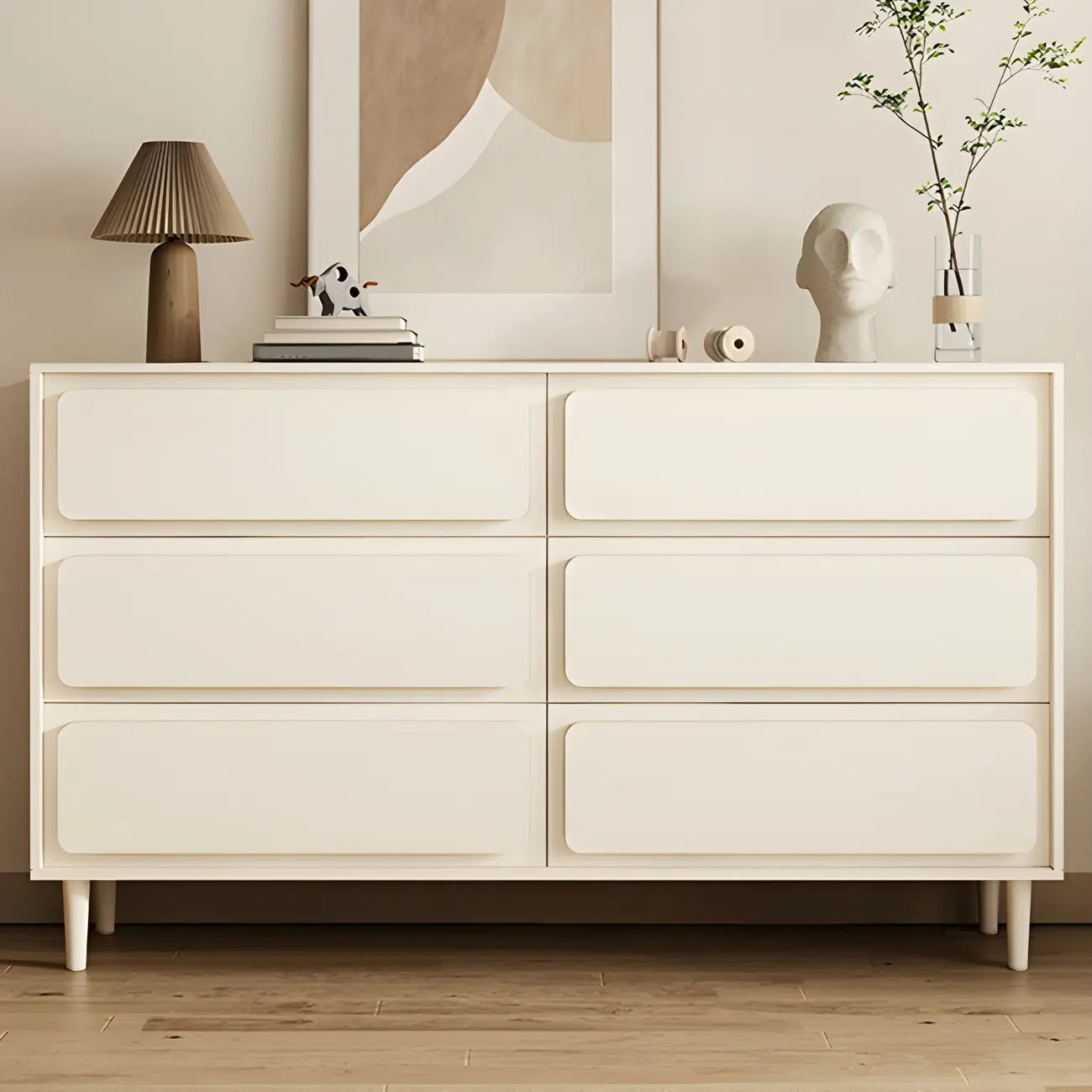Commodes et chiffonniers modernes en bois blanc avec tiroirs à fermeture amortie