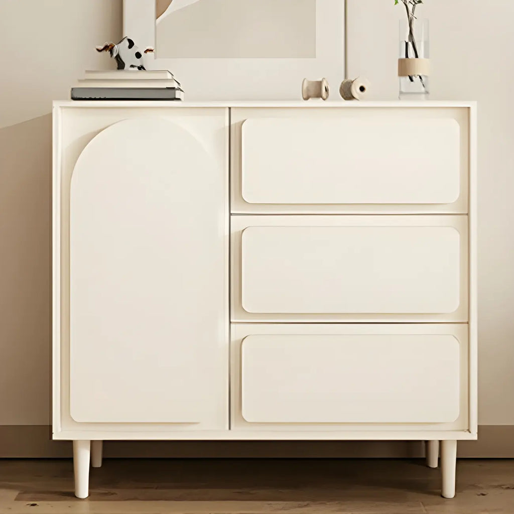 Commodes et chiffonniers modernes en bois blanc avec tiroirs à fermeture amortie