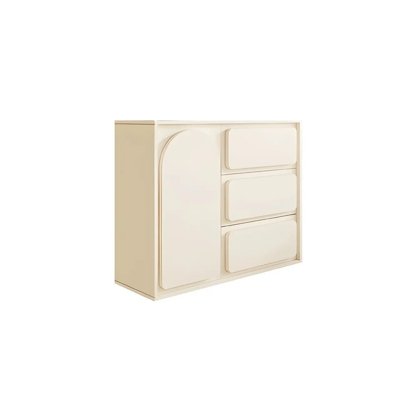 Commodes et chiffonniers modernes en bois blanc avec tiroirs à fermeture amortie