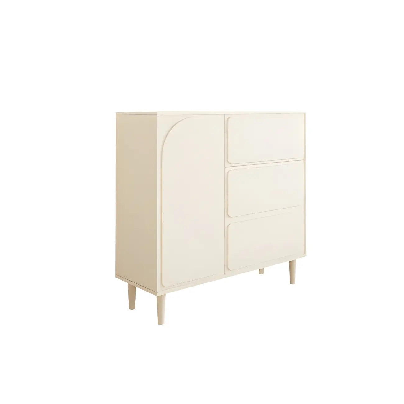 Commodes et chiffonniers modernes en bois blanc avec tiroirs à fermeture amortie