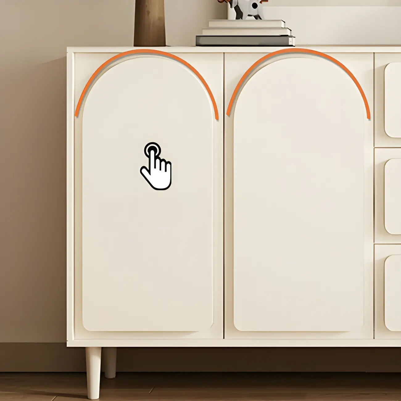 Commodes et chiffonniers modernes en bois blanc avec tiroirs à fermeture amortie