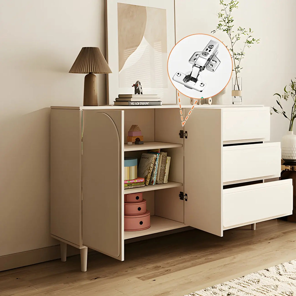 Commodes et chiffonniers modernes en bois blanc avec tiroirs à fermeture amortie