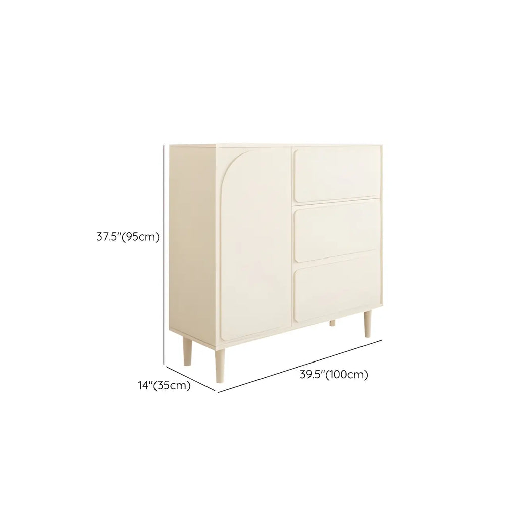 Commodes et chiffonniers modernes en bois blanc avec tiroirs à fermeture amortie