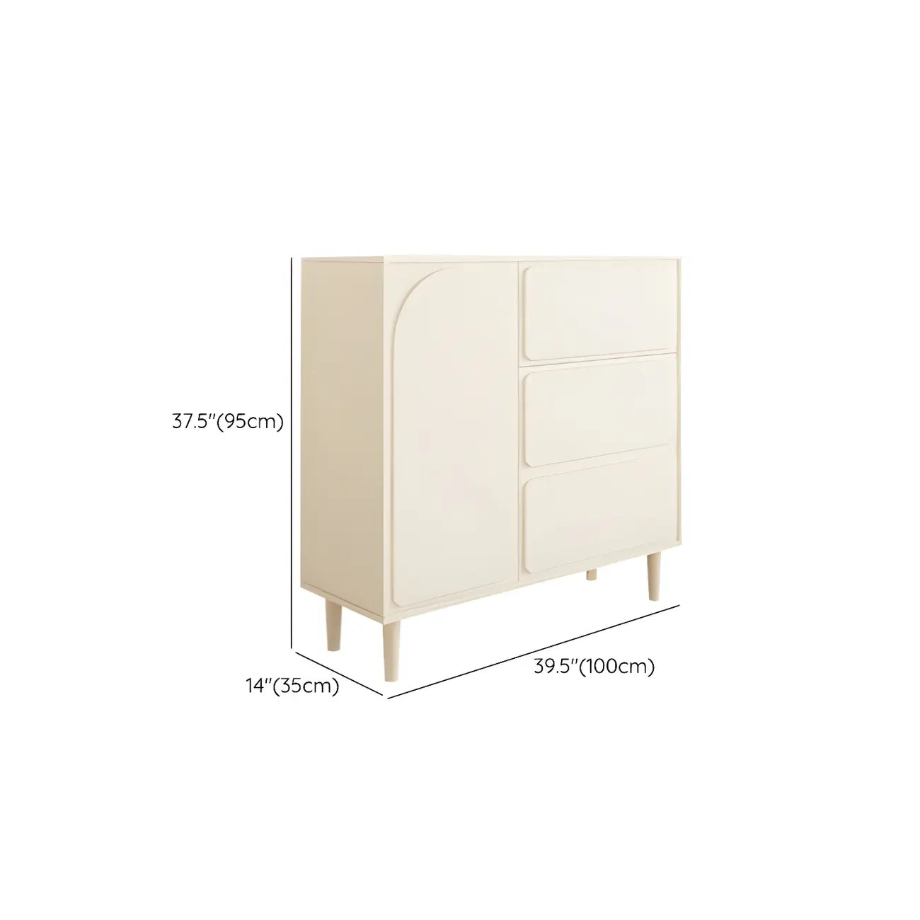 Commodes et chiffonniers modernes en bois blanc avec tiroirs à fermeture amortie