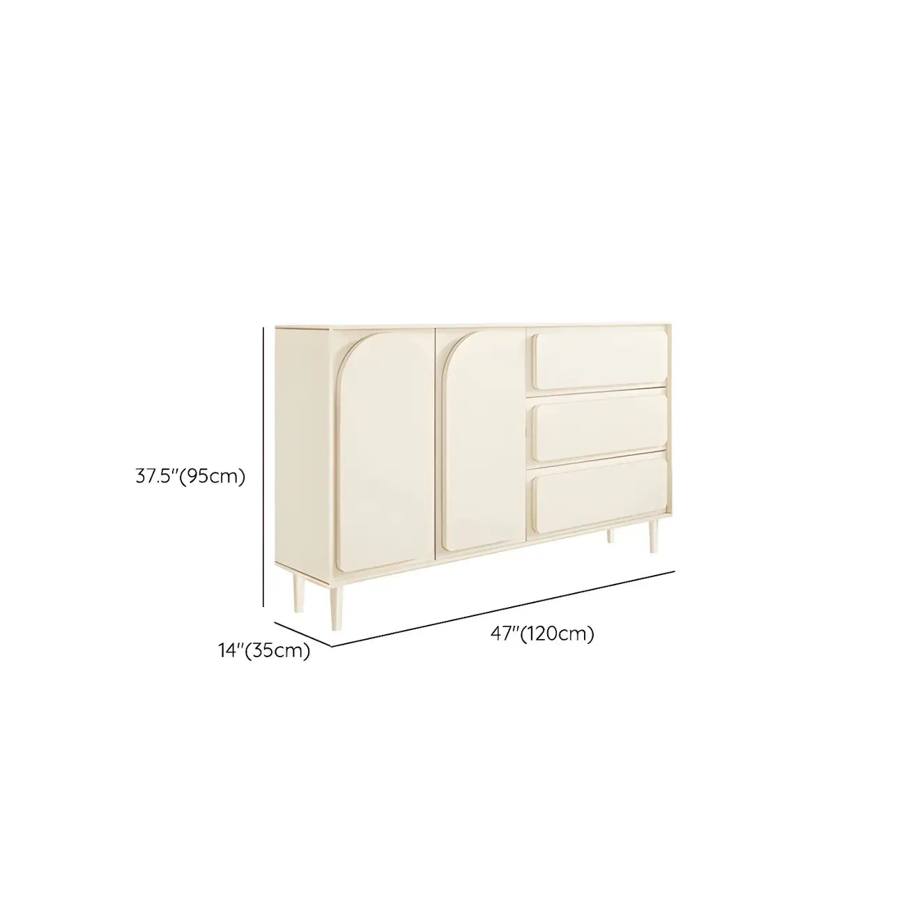 Commodes et chiffonniers modernes en bois blanc avec tiroirs à fermeture amortie