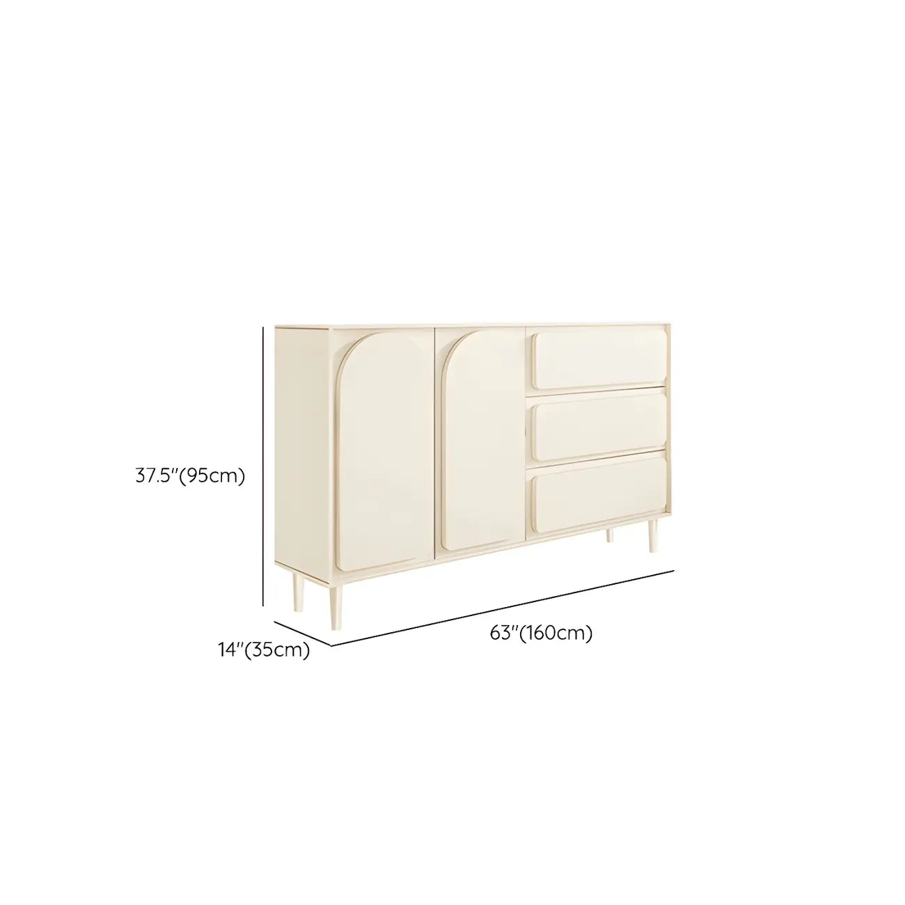 Commodes et chiffonniers modernes en bois blanc avec tiroirs à fermeture amortie