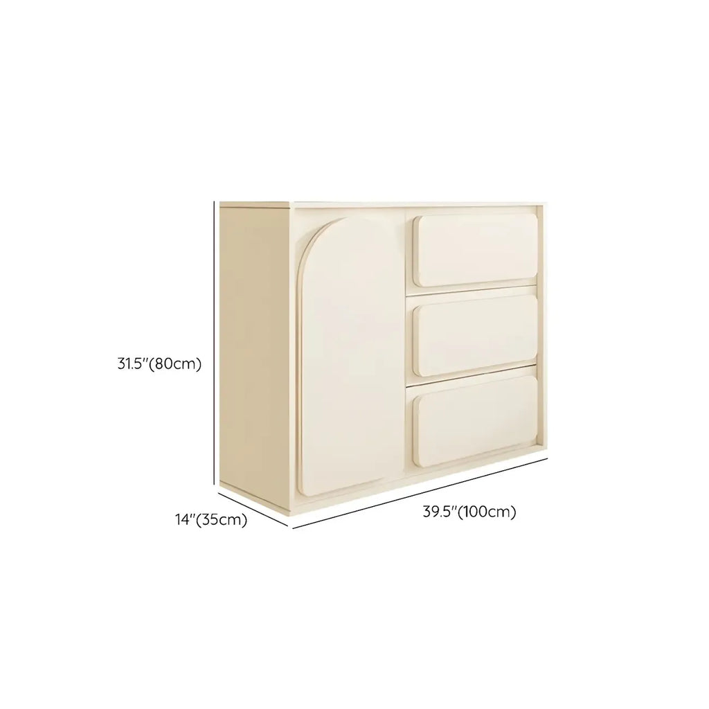Commodes et chiffonniers modernes en bois blanc avec tiroirs à fermeture amortie