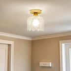 Plafonnier semi-encastré moderne en cristal doré