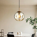 Suspension globe irrégulière en verre fumé pour chambre à coucher