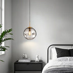 Suspension globe irrégulière en verre fumé pour chambre à coucher