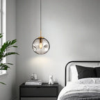 Suspension globe irrégulière en verre fumé pour chambre à coucher