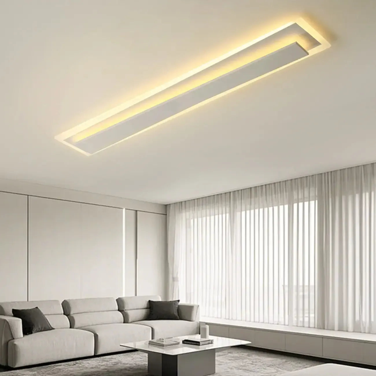 Plafonnier géométrique encastré à 2 lumières pour salon