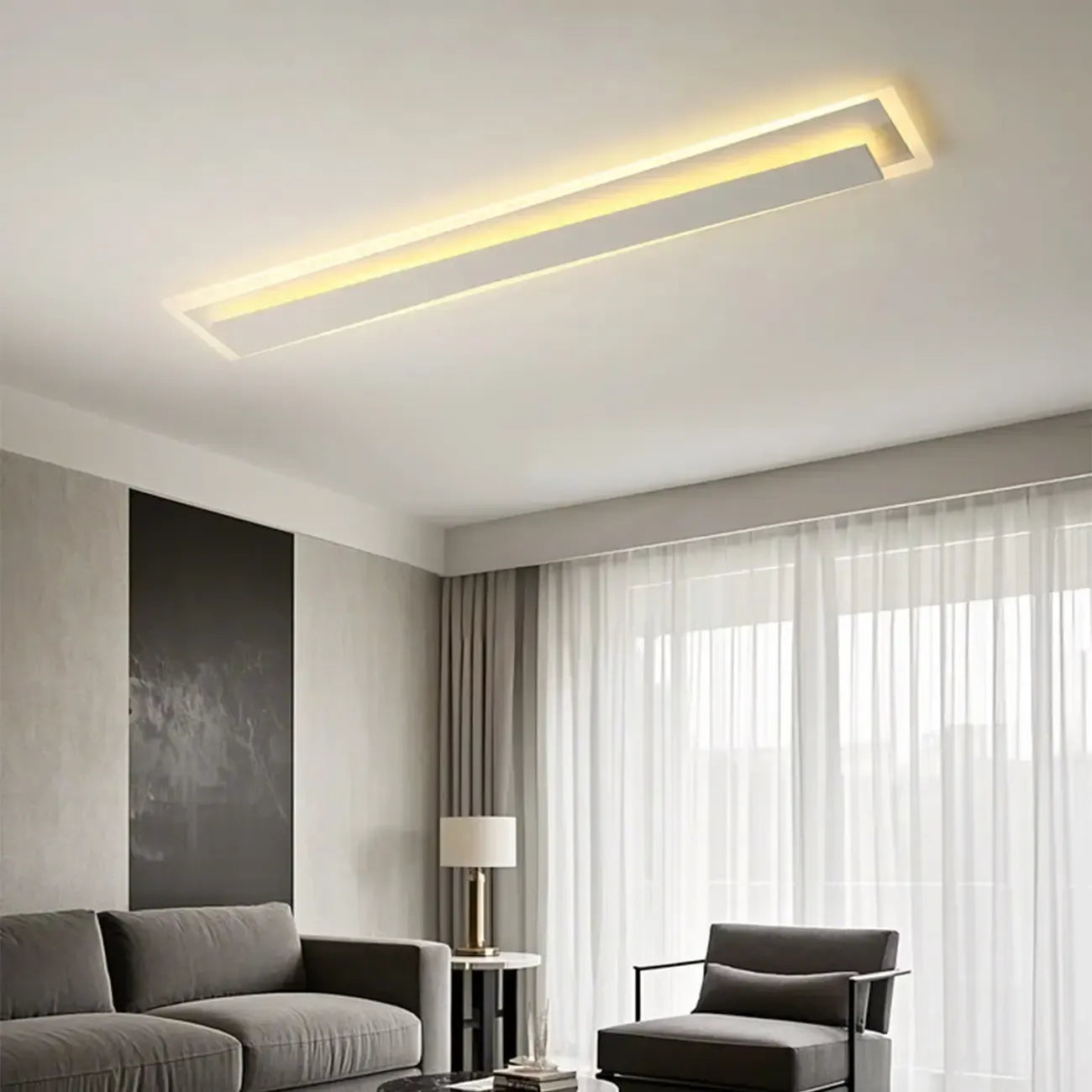 Plafonnier géométrique encastré à 2 lumières pour salon