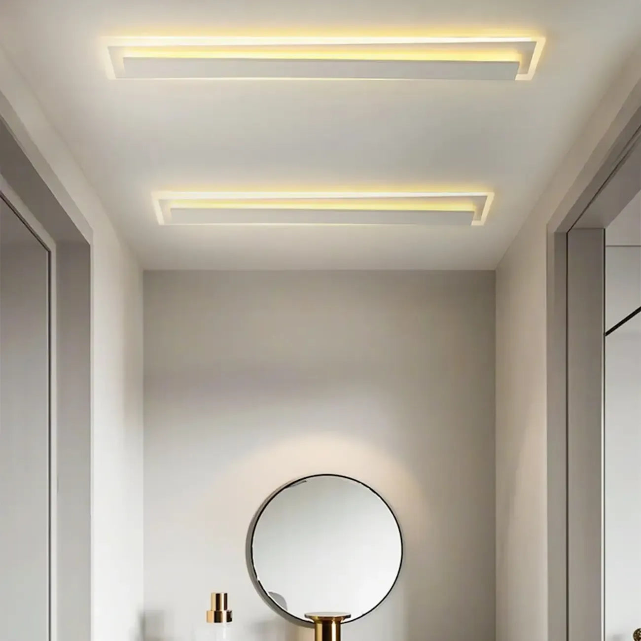 Plafonnier géométrique encastré à 2 lumières pour salon