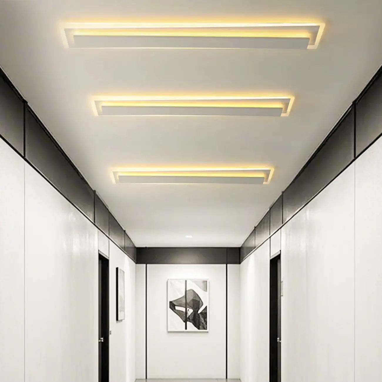 Plafonnier géométrique encastré à 2 lumières pour salon