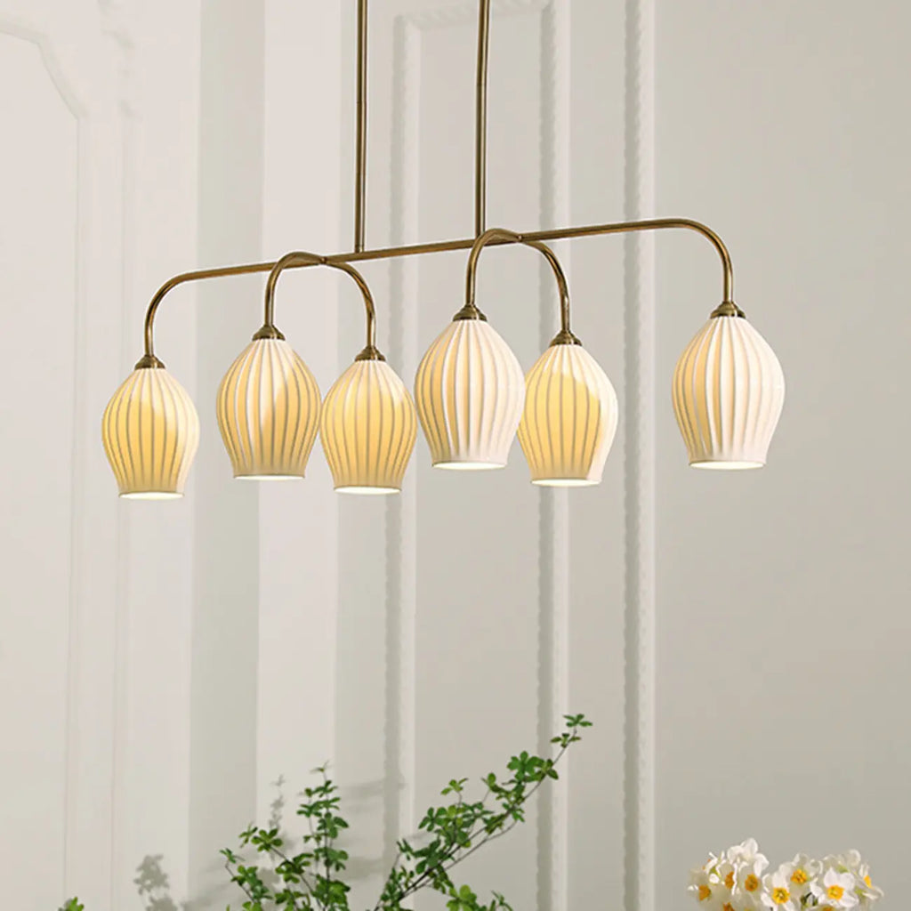 Suspension géométrique en métal pour îlot de cuisine