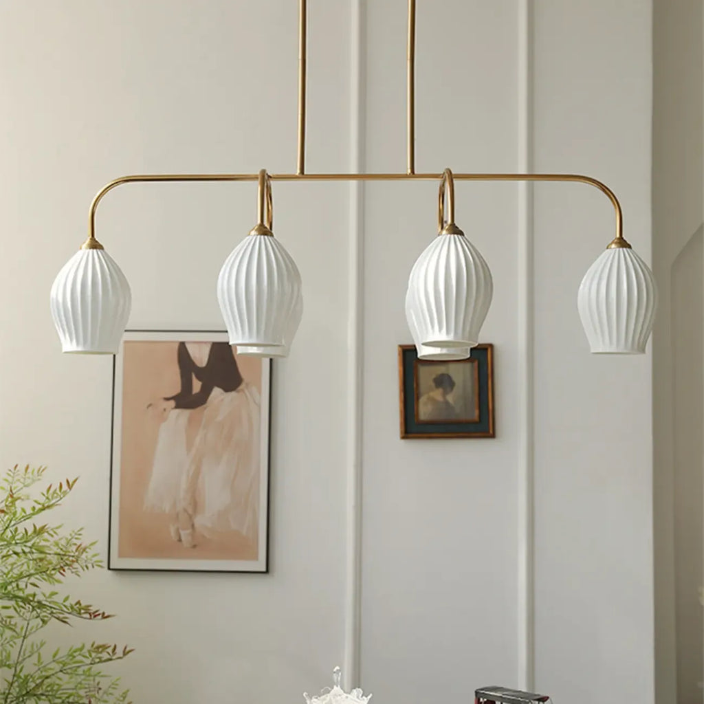 Suspension géométrique en métal pour îlot de cuisine
