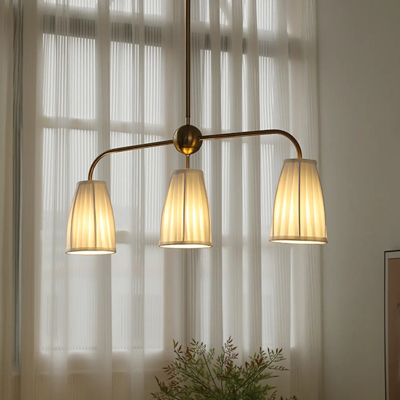 Suspension géométrique en métal pour îlot de cuisine