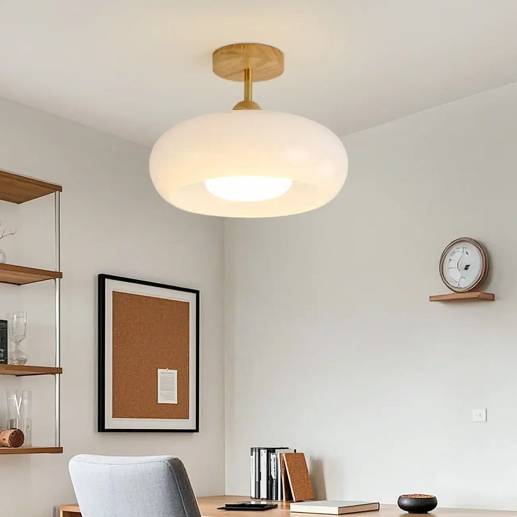 Mini plafonnier semi-encastré rond à LED blanche pour entrée