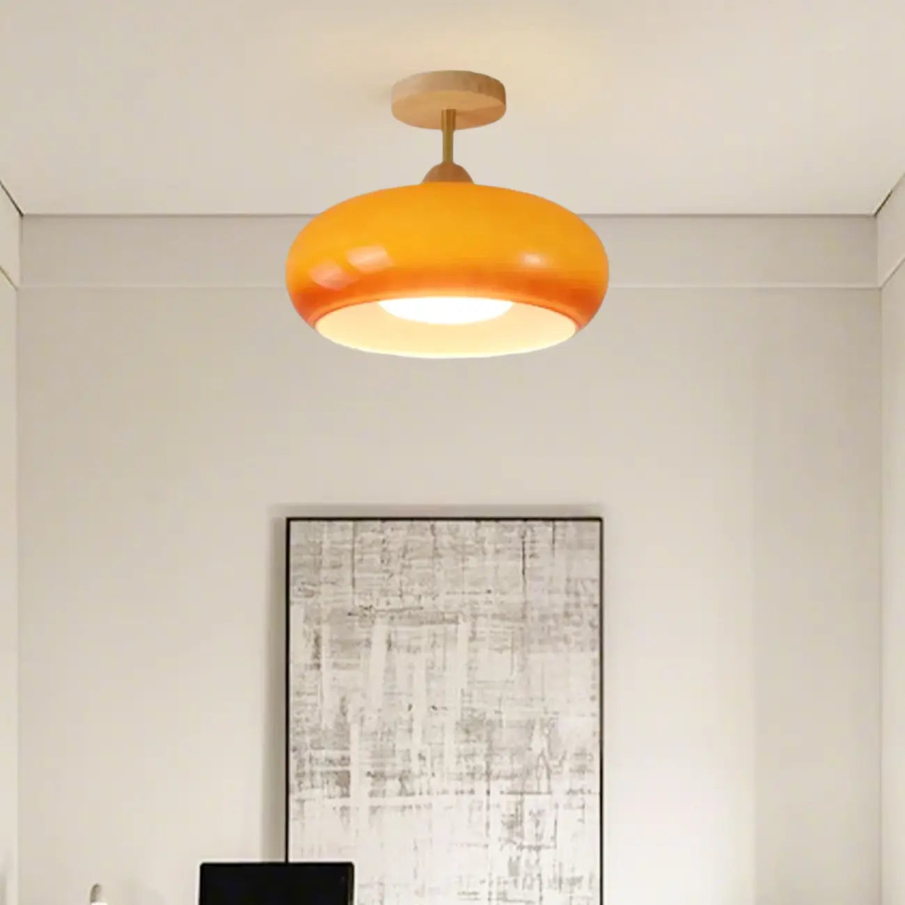Mini plafonnier semi-encastré rond à LED blanche pour entrée