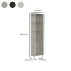 Meuble d'angle de rangement moderne en fer blanc et verre cannelé