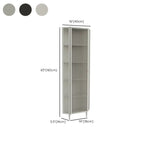 Meuble d'angle de rangement moderne en fer blanc et verre cannelé