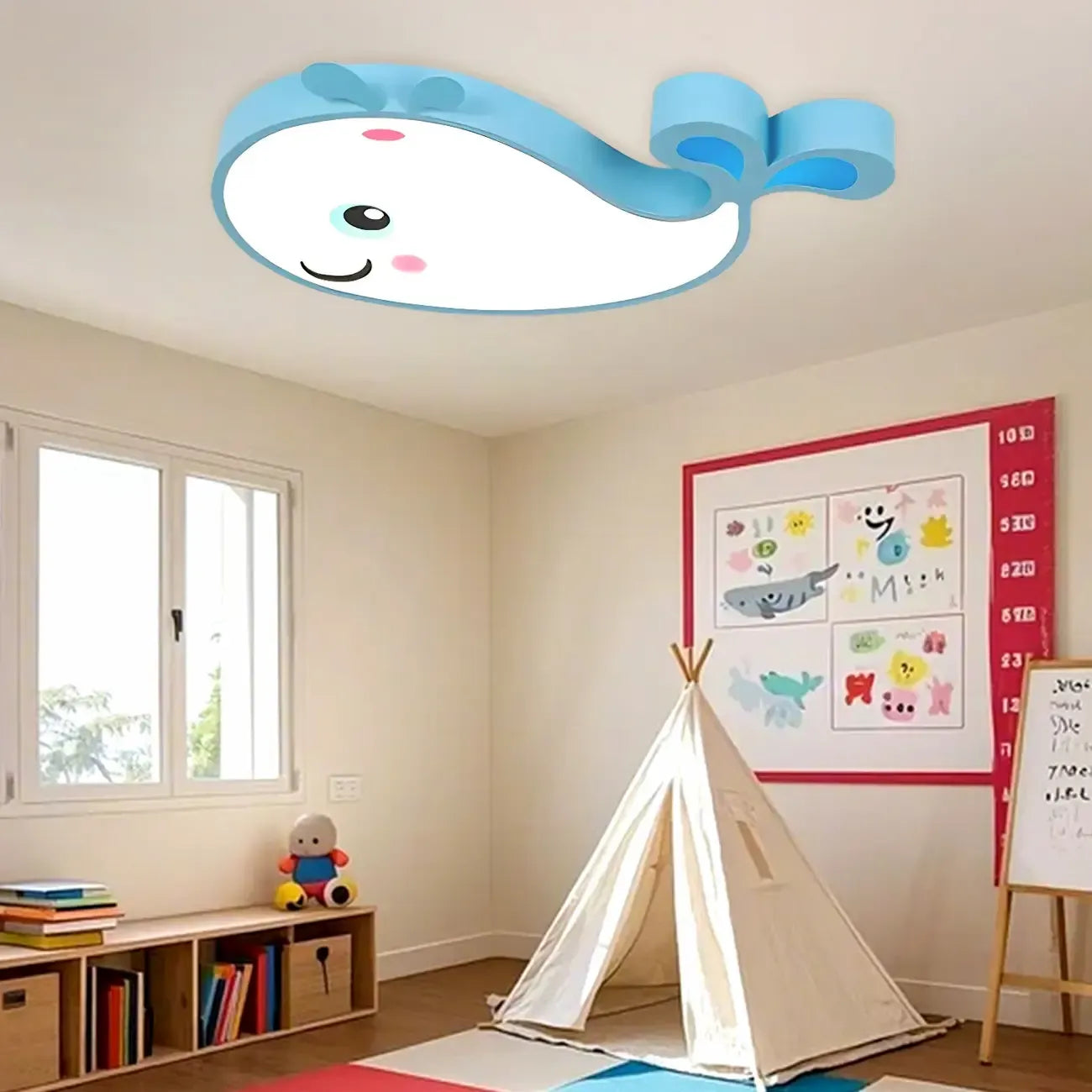 Plafonnier LED encastré pour chambre d'enfant avec motif dauphin