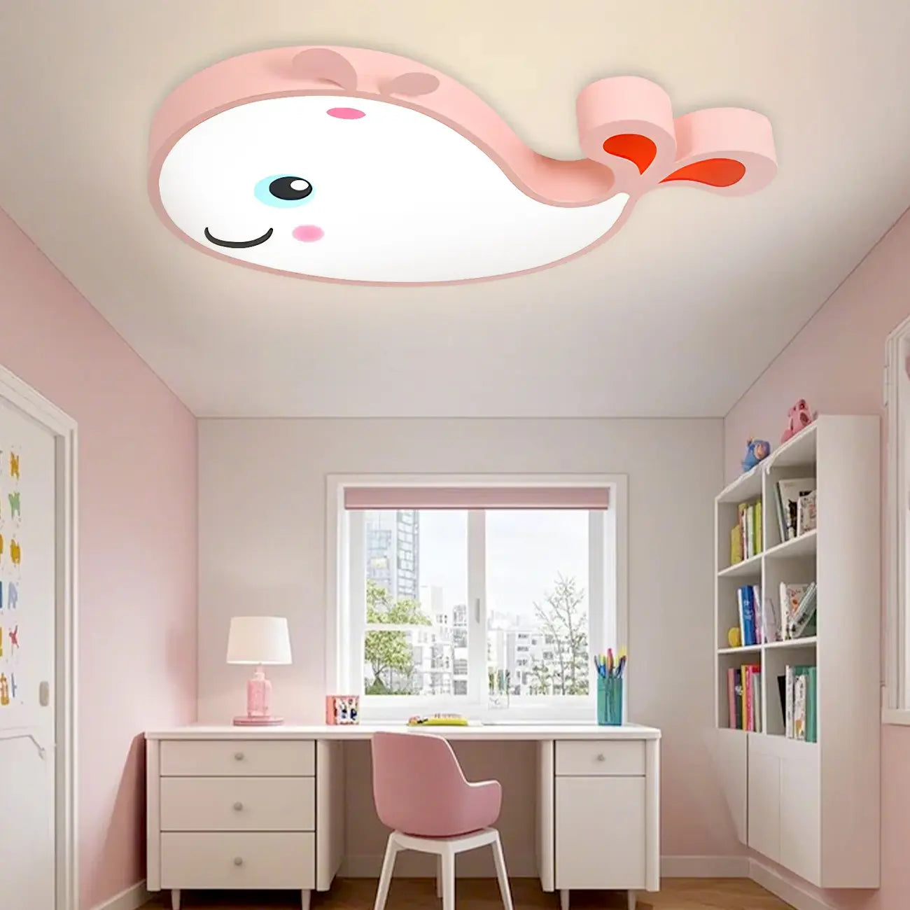 Plafonnier LED encastré pour chambre d'enfant avec motif dauphin