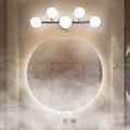Applique murale moderne à 5 lumières en résine blanche avec globe pour salle de bain