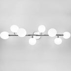 Applique murale moderne à 5 lumières en résine blanche avec globe pour salle de bain